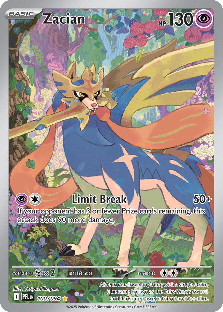 Zacian 100/094 Illustration Rare Phantasmal Flames Pokemon Near Mint