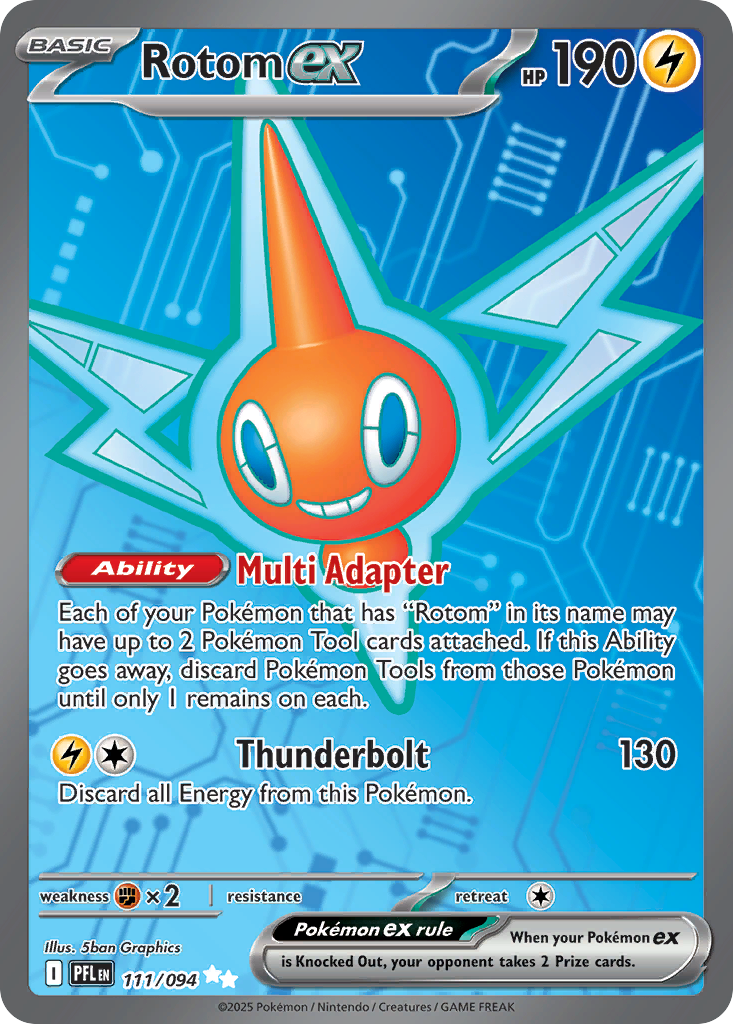 Rotom ex 111/094 Ultra Rare Phantasmal Flames Pokemon Near Mint