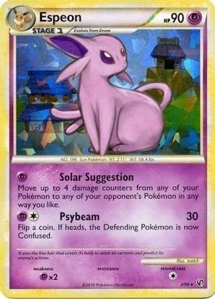 Espeon (HGSS Undaunted 2/090 Holo Holo Rare Deck Exclusives Pokemon Holo NM