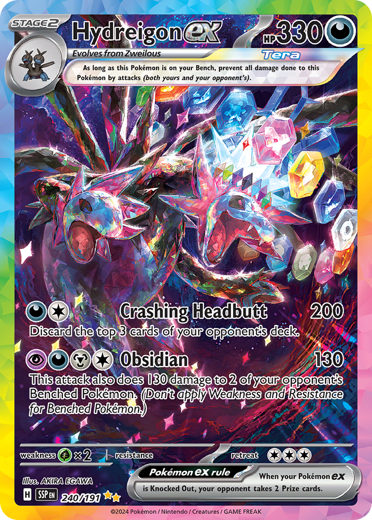 Hydreigon ex 240/191 Special Illustration Rare Surging Sparks Pokemon Holo NM