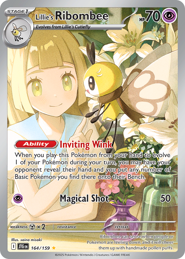 Lillie's Ribombee 164/159 Illustration Rare Journey Together Pokemon Near Mint