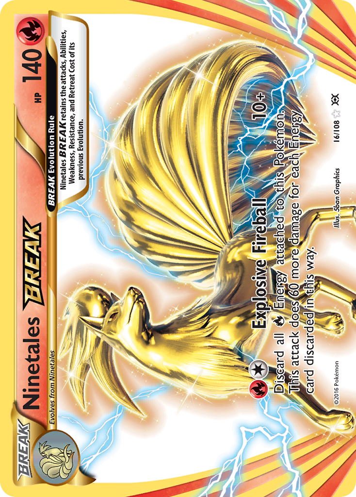 Ninetales BREAK 16/108 BREAK Rare Evolutions Pokemon Lightly Played