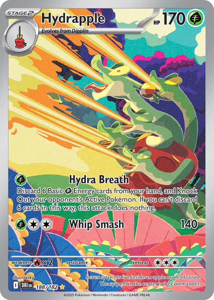 Hydrapple 188/182 Illustration Rare Destined Rivals Pokemon Near Mint