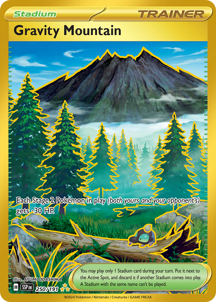 Gravity Mountain 250/191 Hyper Rare Surging Sparks Pokemon Near Mint