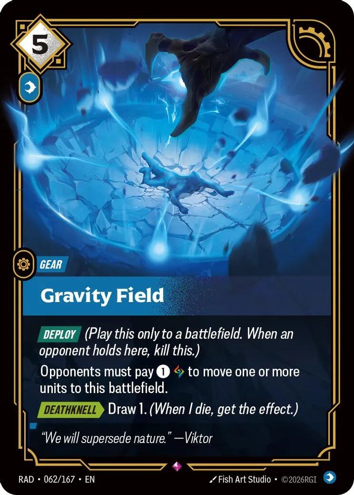 Gravity Field 062/167 Rare Radiance Riftbound Foil Near Mint