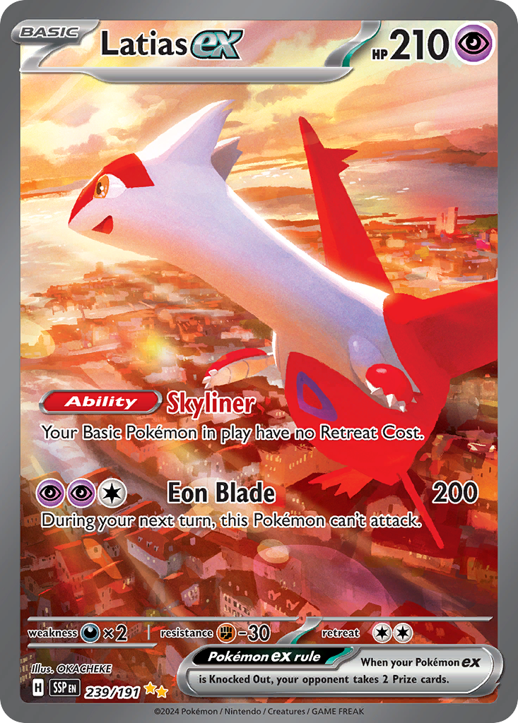 Latias ex 239/191 Special Illustration Rare Surging Sparks Pokemon Holo NM