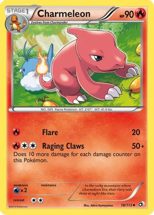 Charmeleon 18/113 Uncommon Legendary Treasures Pokemon Lightly Played