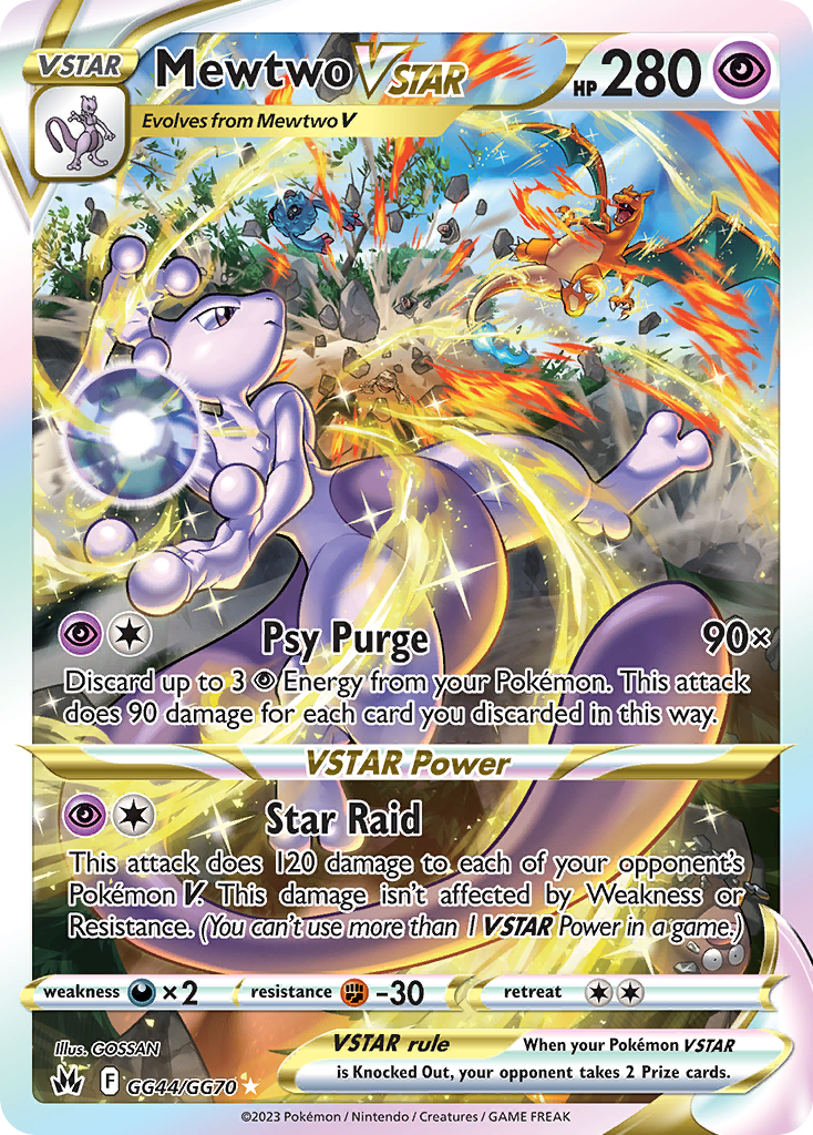 Mewtwo VSTAR GG44/GG70 Holo VSTAR Rare Crown Zenith Galarian Gallery Pokemon NM