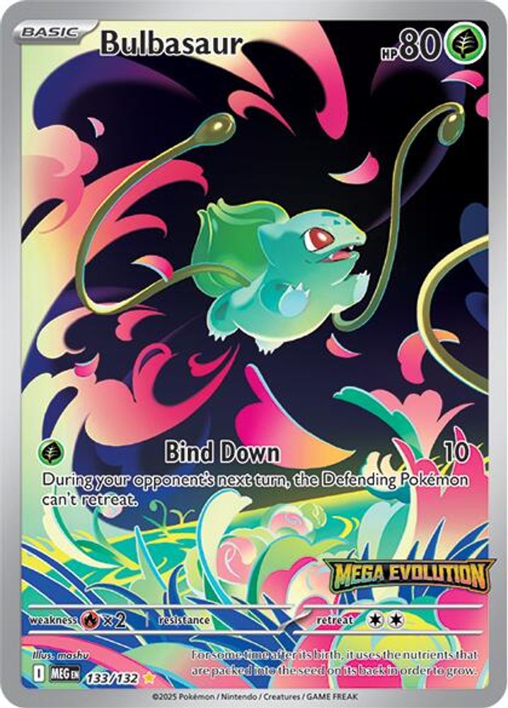 Bulbasaur (Mega Evolution Stamped) 133/132 Holo Miscellaneous Cards Pokemon NM