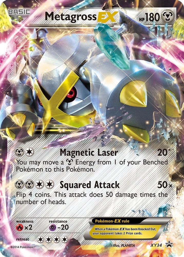 Metagross EX (Shiny) XY34 Holo Promo XY Promo Pokemon Near Mint