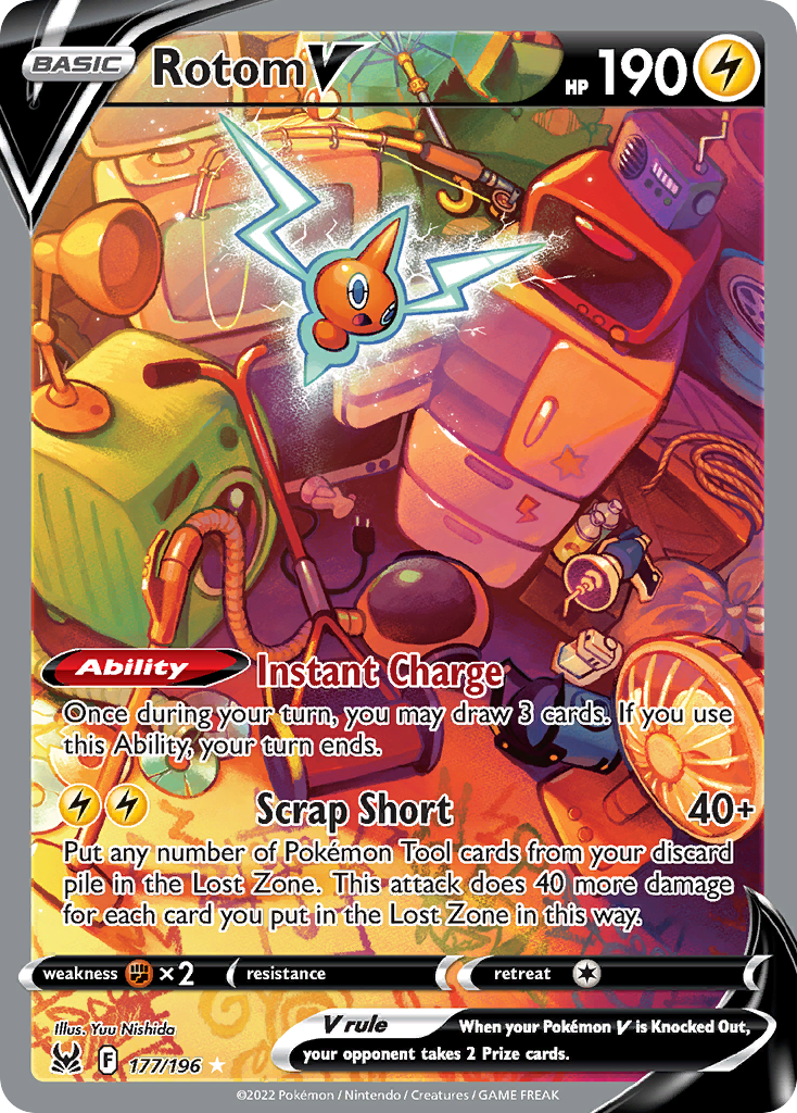 Rotom V 177/196 Ultra Rare Lost Origin Pokemon Holo Near Mint