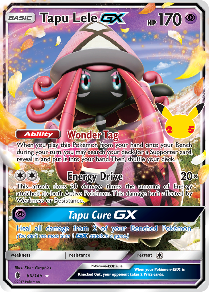 Tapu Lele GX 60/145 Celebrations: Classic Collection Pokemon NM