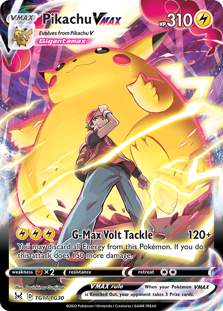Pikachu VMAX TG17/TG30 Holo VMAX Rare Lost Origin Trainer Gallery Pokemon NM