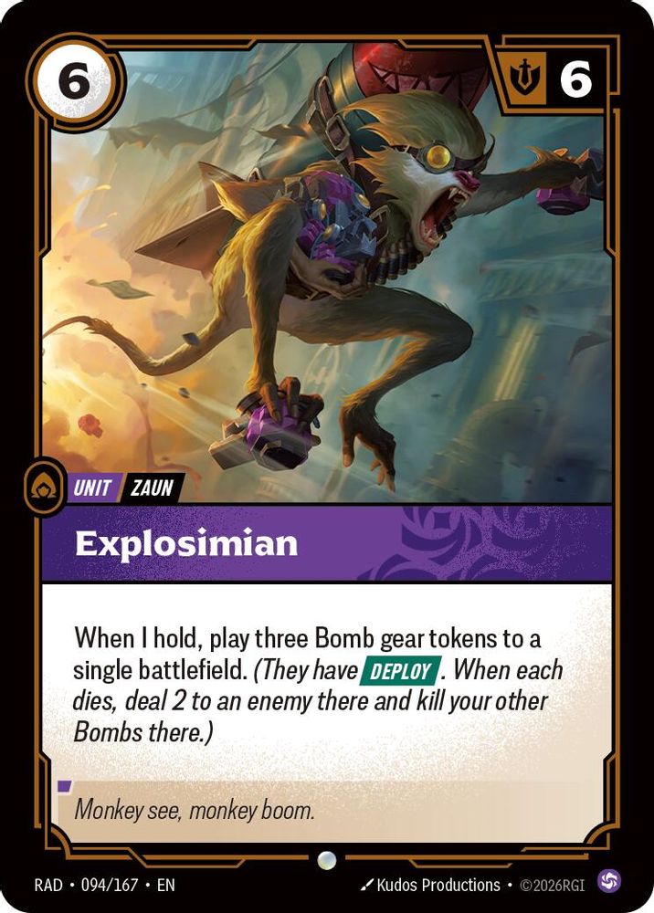 Explosimian 094/167 Common Radiance Riftbound Near Mint