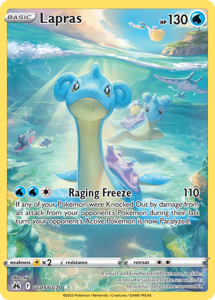Lapras GG05/GG70 Holo Crown Zenith Galarian Gallery Pokemon NM