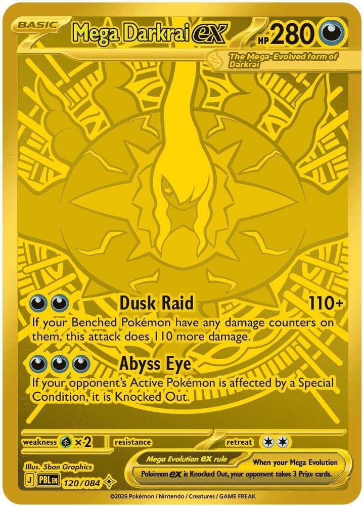 Mega Darkrai ex 120/084 Mega Hyper Rare Pitch Black Pokemon Holo Near Mint