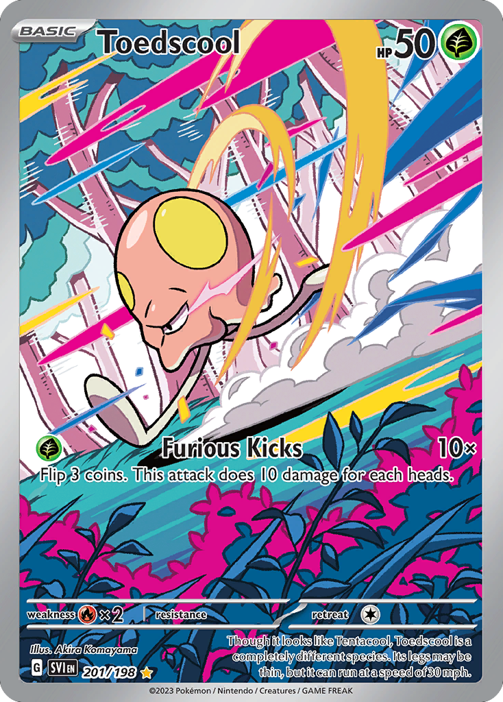 Toedscool 201/198 Illustration Rare Scarlet & Violet Pokemon Near Mint