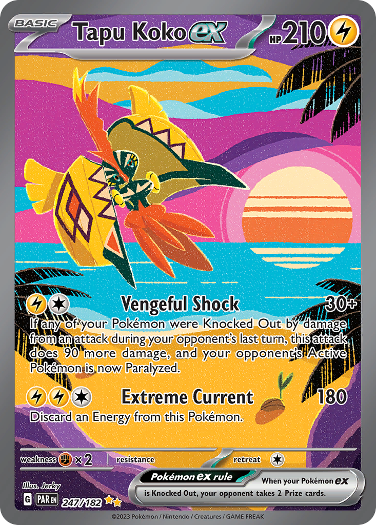 Tapu Koko ex 247/182 Special Illustration Rare Paradox Rift Pokemon Holo NM