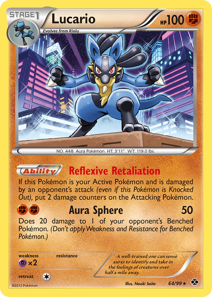 Lucario 64/99 Holo Rare Next Destinies Pokemon Holo Lightly Played