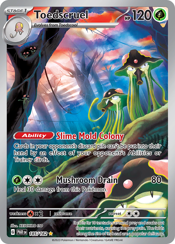 Toedscruel 185/182 Illustration Rare Paradox Rift Pokemon Near Mint