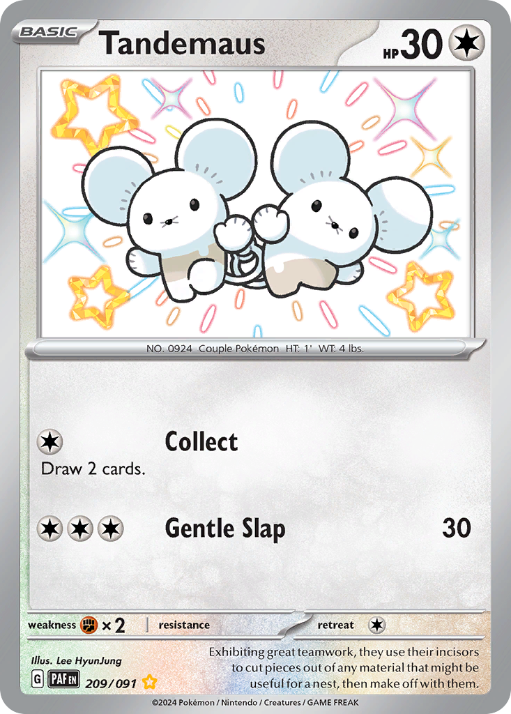 Tandemaus 209/091 Shiny Rare Paldean Fates Pokemon Near Mint