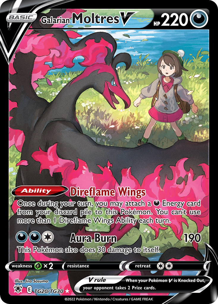 Galarian Moltres V TG20/TG30 Holo Astral Radiance Trainer Gallery Pokemon NM
