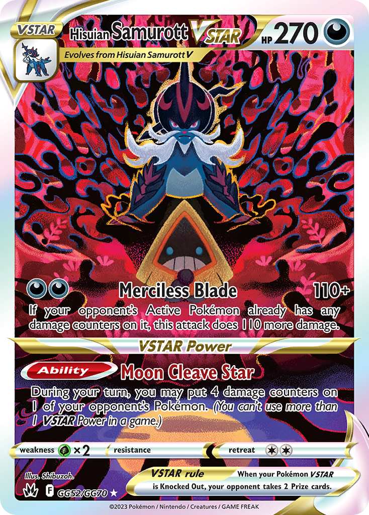 Hisuian Samurott VSTAR GG52/GG70 Holo Crown Zenith Galarian Gallery Pokemon DMG
