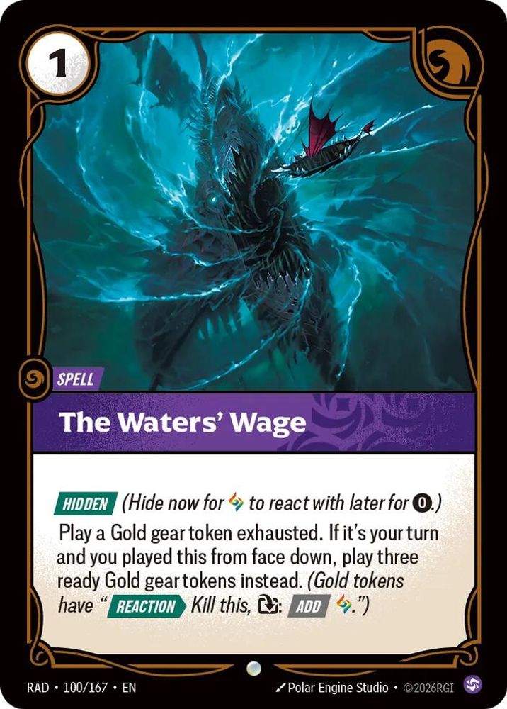 The Waters' Wage 100/167 Common Radiance Riftbound Near Mint