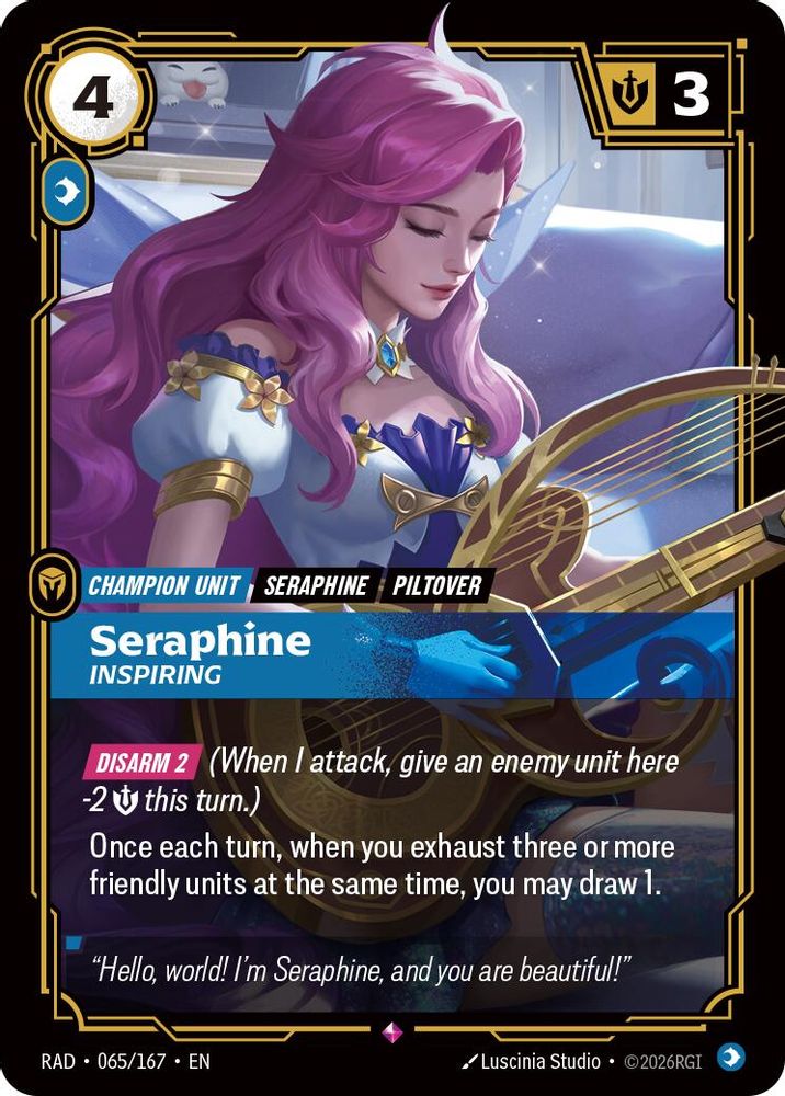 Seraphine, Inspiring 065/167 Rare Radiance Riftbound Foil Near Mint