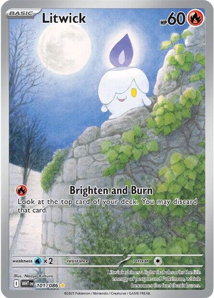 Litwick 101/086 Holo Illustration Rare White Flare Pokemon Near Mint