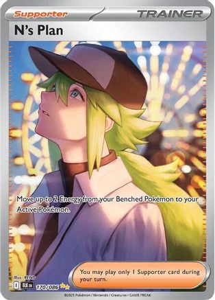 N's Plan 170/086 Holo Special Illustration Rare Black Bolt Pokemon Near Mint