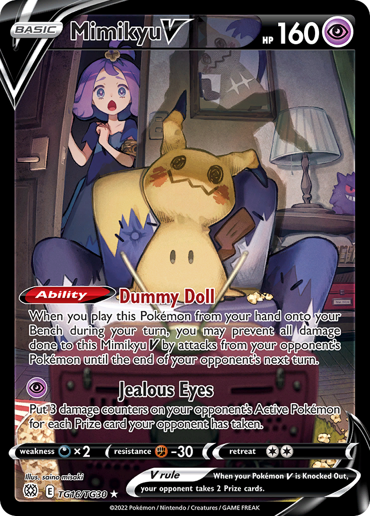 Mimikyu V TG16/TG30 Holo V Rare Brilliant Stars Trainer Gallery Pokemon NM