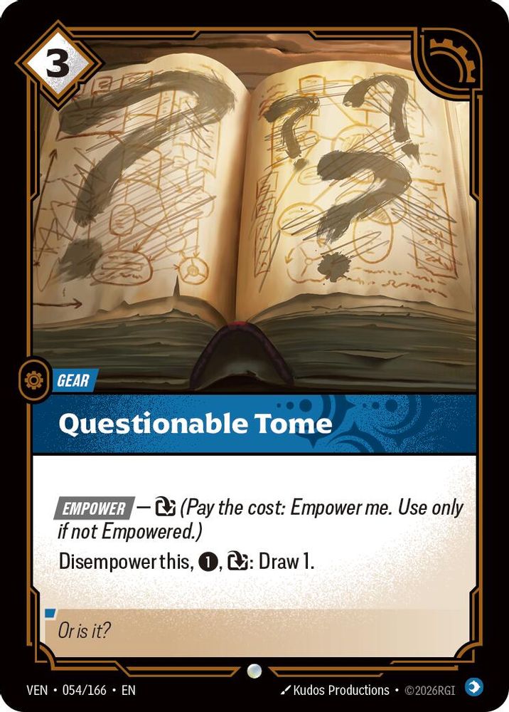 Questionable Tome 054/166 Common Vendetta Riftbound Near Mint