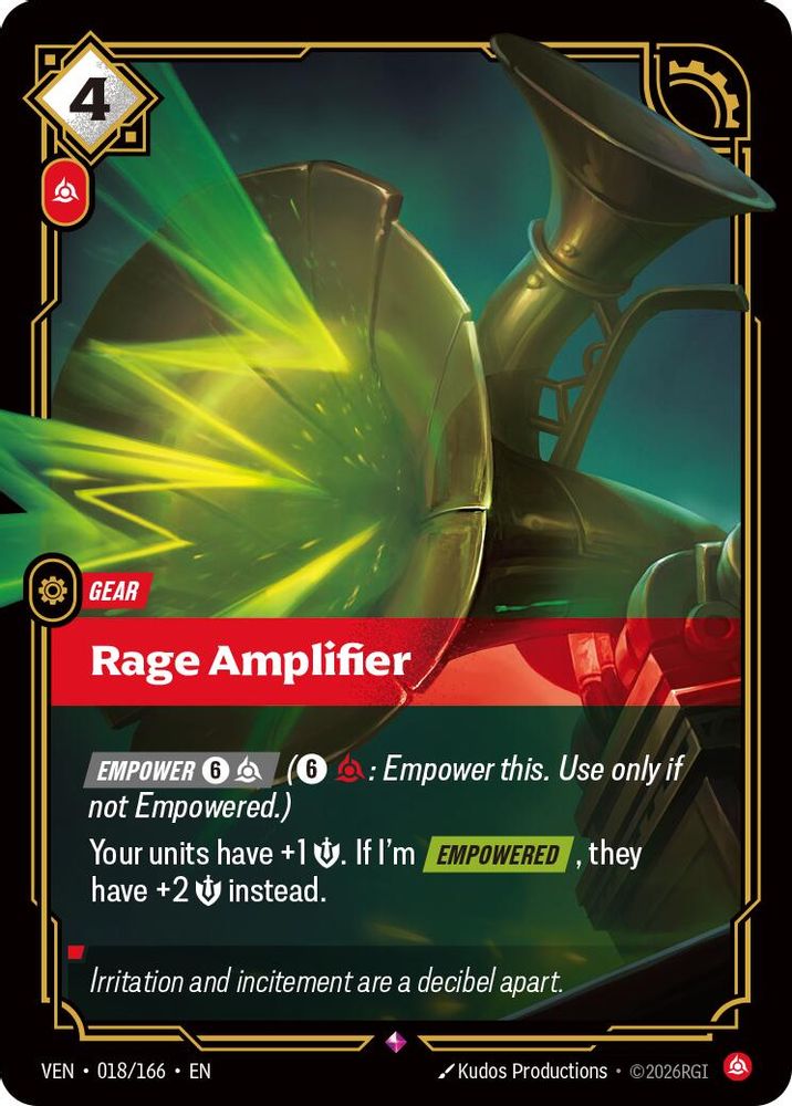 Rage Amplifier 018/166 Rare Vendetta Riftbound Foil Near Mint