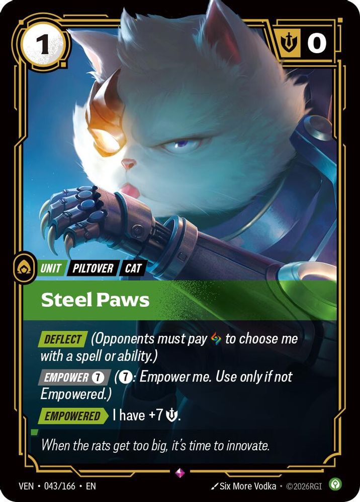 Steel Paws 043/166 Rare Vendetta Riftbound Foil Near Mint