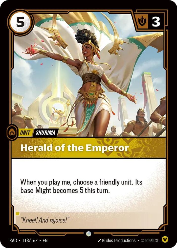 Herald of the Emperor 118/167 Common Radiance Riftbound Near Mint