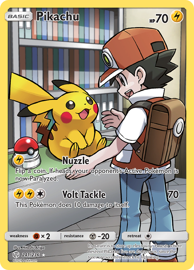 Pikachu 241/236 Secret Rare Cosmic Eclipse Pokemon Holo Near Mint