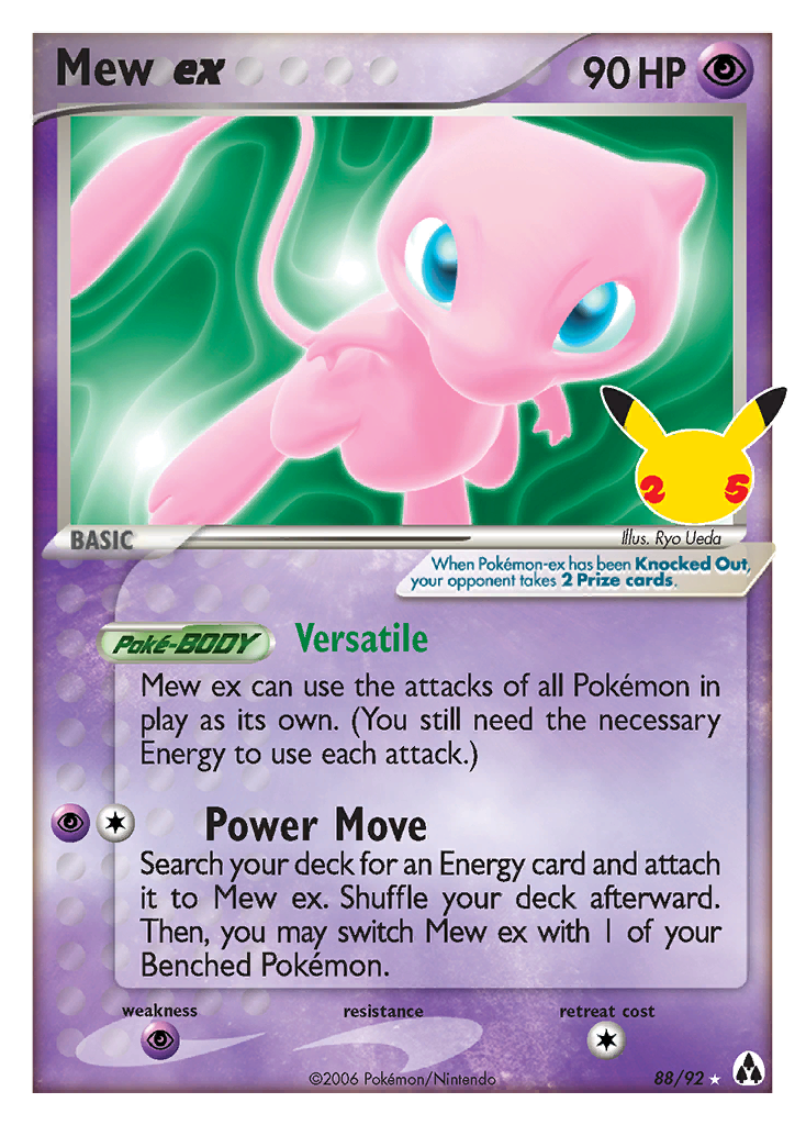 Mew ex 88/92 Classic Collection Celebrations: Classic Collection Pokemon NM