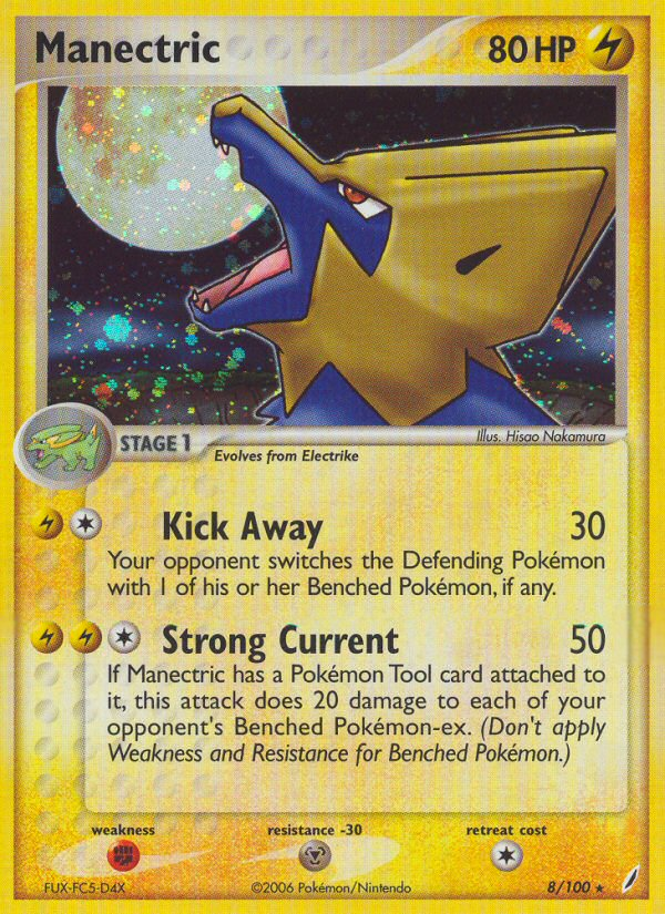 Manectric 8/100 Holo Rare Crystal Guardians Pokemon Holo Lightly Played