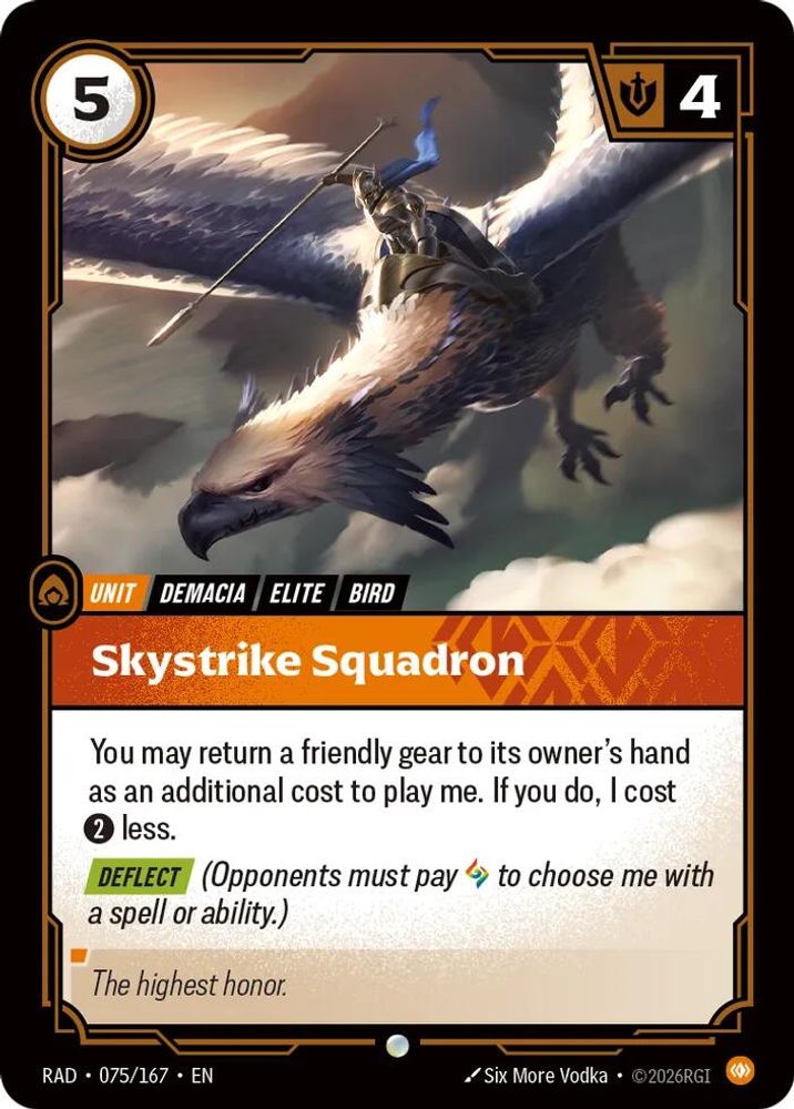 Skystrike Squadron 075/167 Common Radiance Riftbound Near Mint