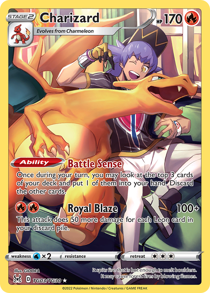 Charizard TG03/TG30 Holo Lost Origin Trainer Gallery Pokemon NM