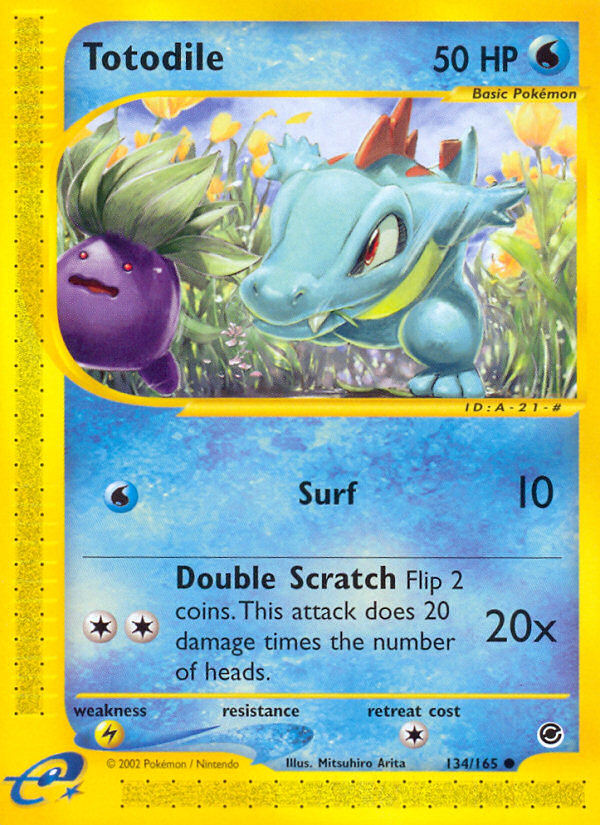 Totodile 134/165 Common Expedition Base Set Pokemon Near Mint