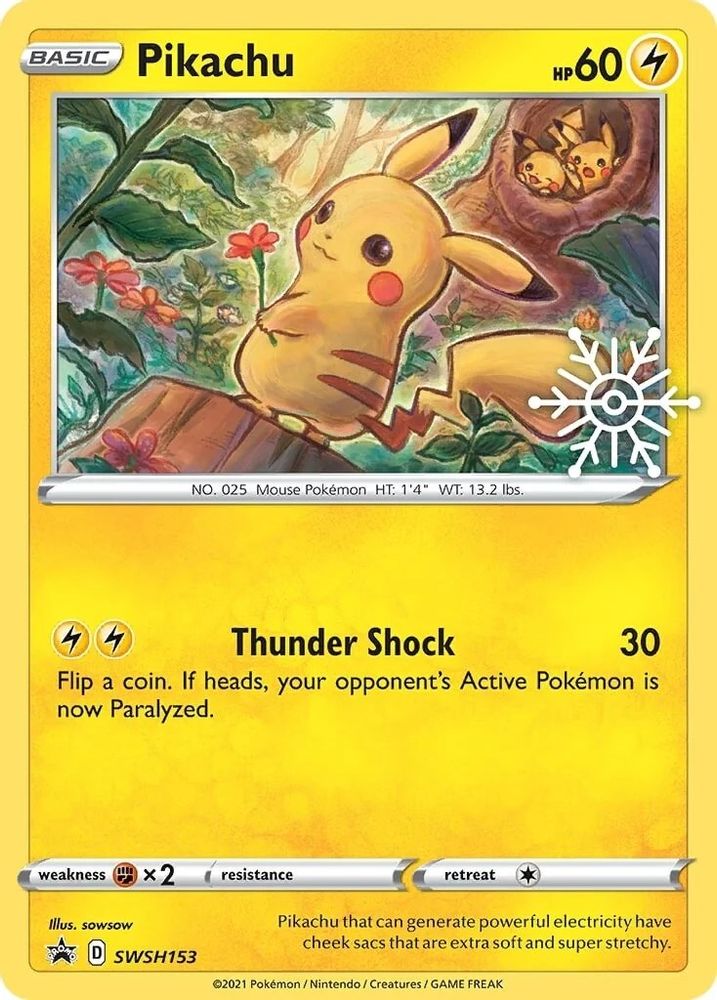 Pikachu (Holiday Calendar) SWSH153 Holo Promo Sword & Shield Promo Pokemon NM
