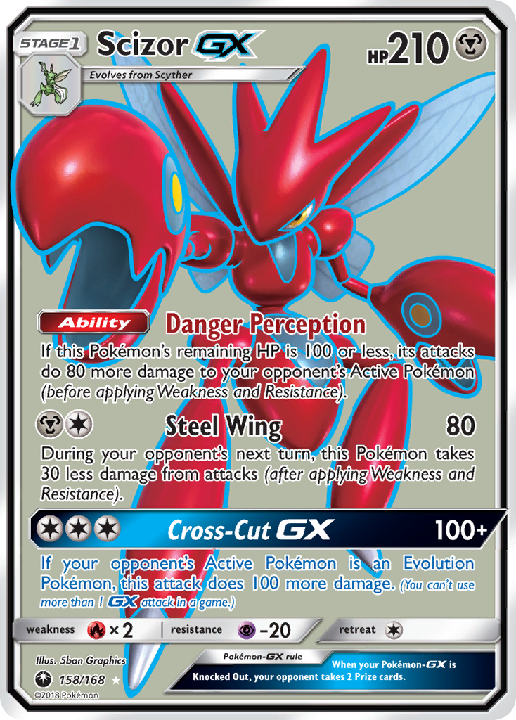 Scizor GX 158/168 Ultra Rare Celestial Storm Pokemon Holo Near Mint