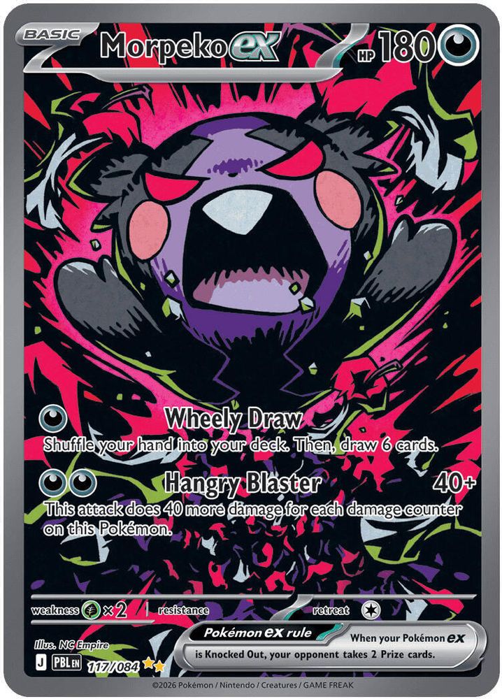 Morpeko ex 117/084 Special Illustration Rare Pitch Black Pokemon Holo Near Mint