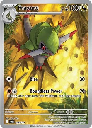 Fraxure 146/086 Holo Illustration Rare Black Bolt Pokemon Near Mint