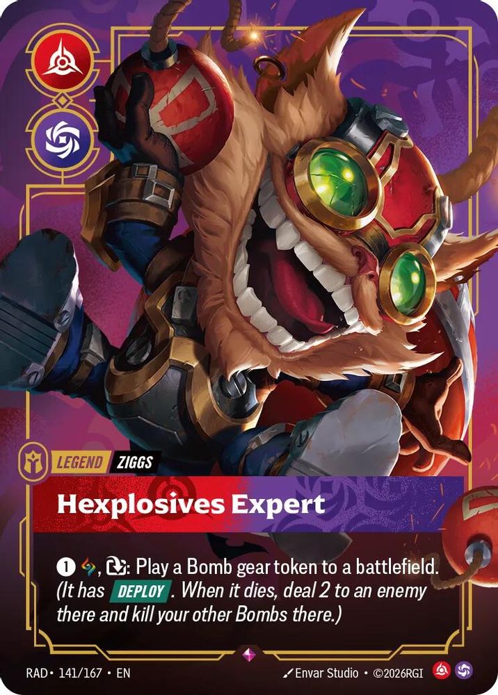Ziggs, Hexplosives Expert 141/167 Rare Radiance Riftbound Foil Near Mint