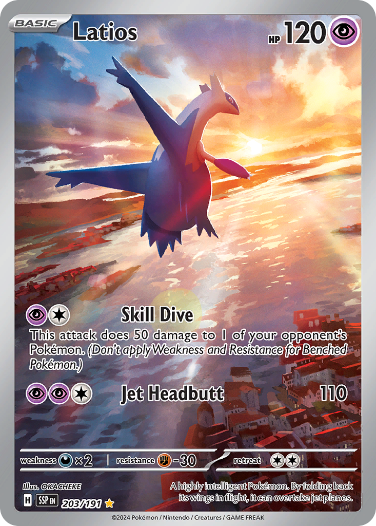 Latios 203/191 Illustration Rare Surging Sparks Pokemon Holo Near Mint