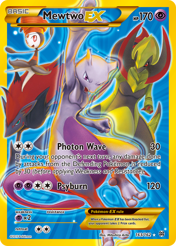 Mewtwo EX 163/162 Secret Rare BREAKthrough Pokemon Holo Lightly Played