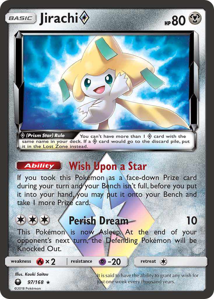 Jirachi ◇ 97/168 Prism Star Rare Celestial Storm Pokemon Holo Near Mint